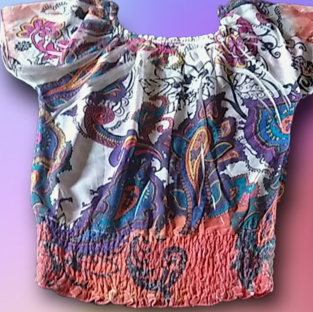 Body central paisley sheer top